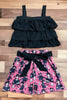 3 LAYER RUFFLE TOP W/ CHARACTER PRINTED SHORTS. GSS010404-AMY