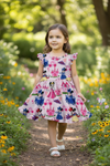 Lt.Pink Character printed twirl dress.  LT-2020-8 JEAN