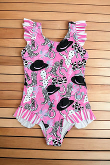  Western printed girls swimsuit. SWG25153018 Loi
