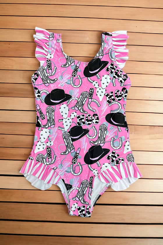 Western printed girls swimsuit. SWG25153018 SOL