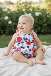 Blueberry printed baby bodysuit with ruffle but. LT-202015 SOL