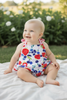 Blueberry printed baby bodysuit with ruffle but. LT-202015 SOL