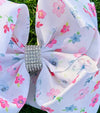 Multi-Color flower printed double layer hair bows. 4pcs/$10.00 BW-DSG-1015