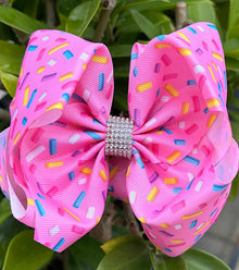  Cake Sprinkles printed double layer hair bows. 4pcs/$10.00 BW-DSG-1018