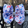 Patriotic football coquette printed double layer hair bows. 4pcs/$10.00 BW-DSG-1019