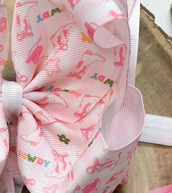 Howdy printed double layer headband.  4pcs/$10.00