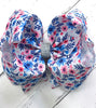 Cute blue & coral double layer hair bow. 4pcs/$10.00