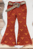 HIGHLAND COW PRINTED BOOTCUT PANTS. PNG15113007-SOL