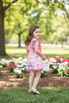 Pink western printed girls romper. PNG60129 JEAN