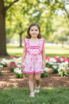 Pink western printed girls romper. PNG60129 JEAN