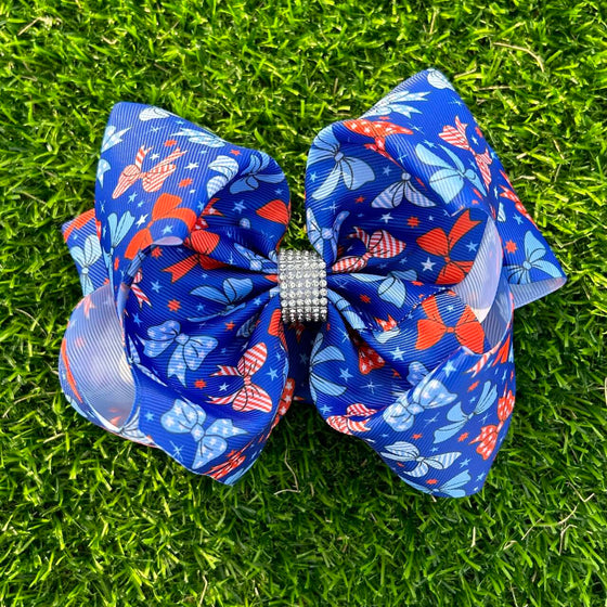 Patriotic coquette double layer hair bows. 4PCS/$10.00 BW-DSG-1029