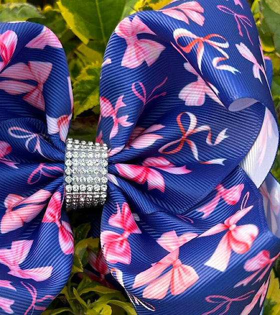 Coquette bow printed on navy blue. 4pcs/$10.00 BW-DSG-1030