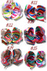 Multi-printed double layer hair bows w/rhinestones. 4PCS/$10.00