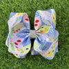 Strawberries, tulip & other multi patch printed double layer hair bows. 4pcs/$10.00 BW-DSG-5092