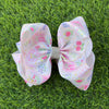 Rose Pink-Lt. Pink rose printed double layer hair bows. 4pcs/$10.00  BW-DSG-5096