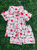 Baseball printed girls pajama set. GSSO012306-WEN