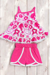 Fuchsia Character printed short set. GSSO041003-AMY