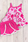 Fuchsia Character printed short set. GSSO041003-AMY