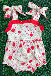 Strawberry printed baby romper. SR012301-WEN