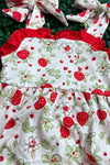 Strawberry printed baby romper. SR012301-NAY