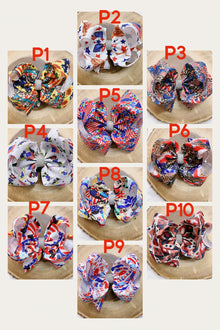  Patriotic double layer hair bows w/rhinestones 4pcs/$10.00