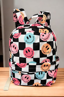  Emoji checker printed backpack. BP-202323-25