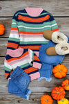 🔶Multi-color stripe knit sweater mom. TPG651322001-MOM