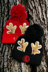 DEER ANTLER SEQUINS BEANIE, AVAILABLE IN 2 COLORS! 2PCS/$10.00