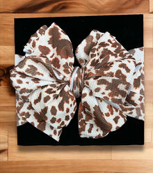  Brown spotted printed large headbands. (3pcs/$10.50) F-DLH2362K