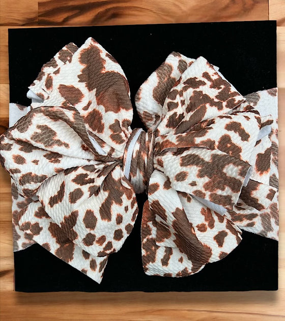 Brown spotted printed large headbands. (2pcs/$9.00) F-DLH2362K