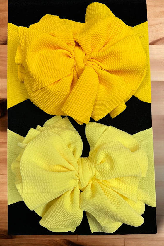 Yellow tone printed large headbands. (3pcs/$9.00) F-DLH20000K