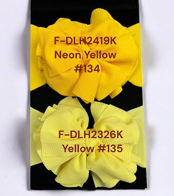 Yellow tone printed large headbands. (3pcs/$9.00) F-DLH20000K