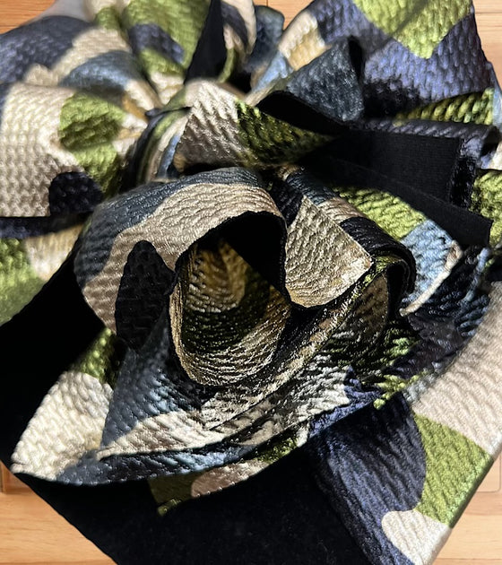 Camouflage metallic printed large headbands. (2pcs/$10.00) F-DLH2449K