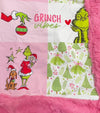 32 inch X 32 inch- Pink Christmas printed baby blanket.