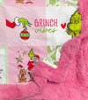 32 inch X 32 inch- Pink Christmas printed baby blanket.