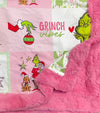 32 inch X 32 inch- Pink Christmas printed baby blanket.