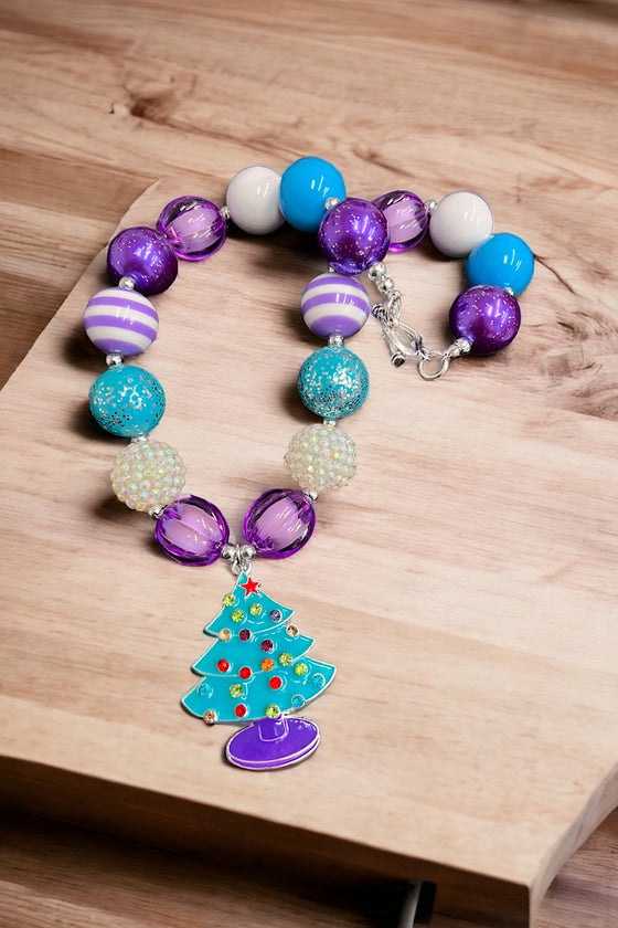 Christmas tree bubble necklace. (3pcs/$15.00) ACG50133002 S