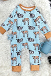 Multi-cow printed infant baby romper with zipper. LR051102-loi