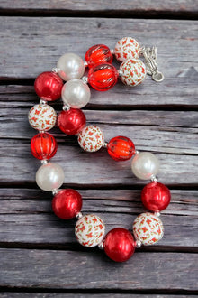  Candy cane printed bubble necklace. (3pcs/$12.00) ACG50133009 S