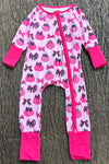 Pumpkin printed girls baby romper. LR0505-26-AMY