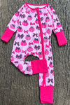 Pumpkin printed girls baby romper. LR0505-26-AMY