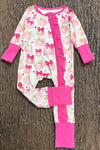Pumpkin printed girls baby romper. LR0505-23-AMY