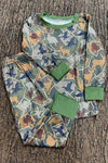 Mini Hunter printed boys pajamas set. BLP0505-12-AMY