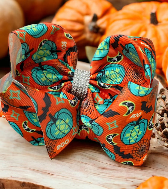 6.5" Halloween double layer printed hair bows.