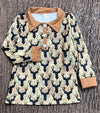 Deer printed boys long sleeve shirt. BSPO0425-MON