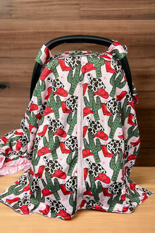  Red cowgirl & cactus printed car seat cover. ZYTG65113004 S