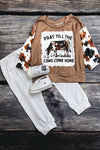 Pray till the cows come home" graphic printed sweatshirt. TPB65143020 AMY