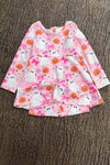 Lt. Pink Halloween printed Active wear dress with undershorts. GLD0505-19-AMY