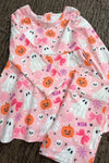 Lt. Pink Halloween printed Active wear dress with undershorts. GLD0505-19-AMY