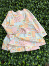 Patchwork  printed Active wear dress with undershorts. GLD0505-14-AMY